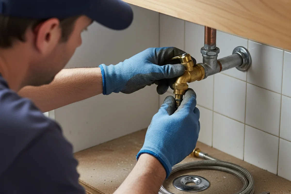 Shutoff valve and fitting work during Emergency Plumbing in Rockville